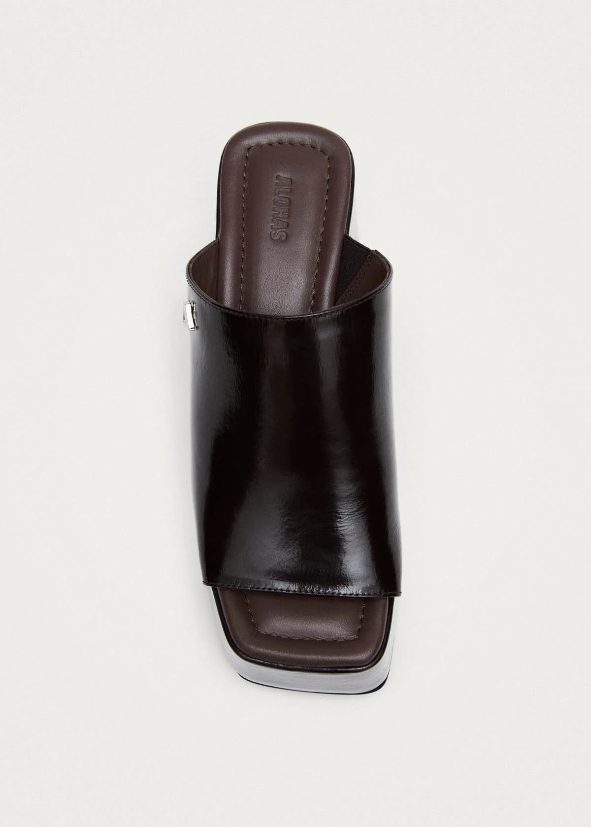 Vale Patent Brown Leather Sandals - Image 5